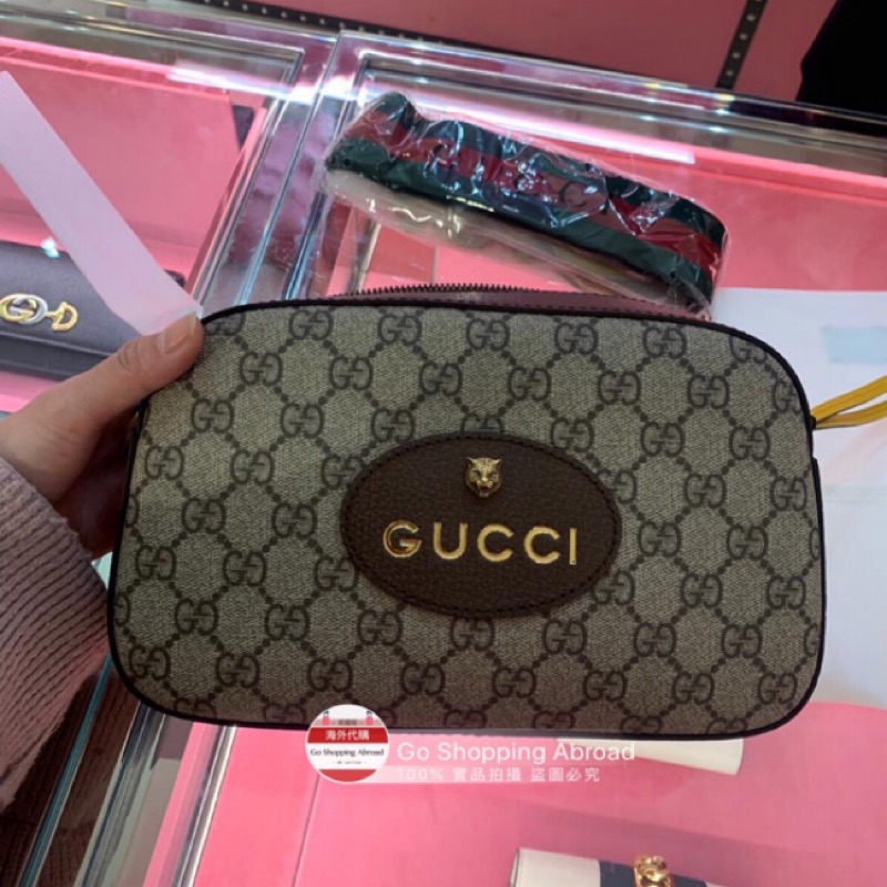 SoHoShop歐洲代購  GUCCI GG Supreme帆布虎頭郵差包