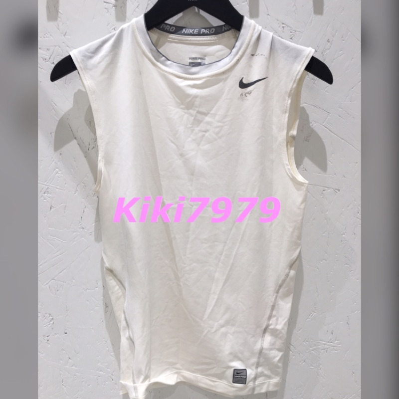 （展示品看敘述）Nike Pro 寬肩 無袖 束衣 緊身衣 白色