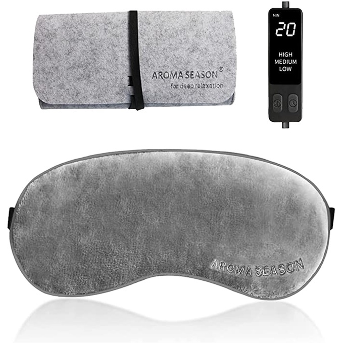 【日本直销】AROMA SEASON USB 电热热眼罩可水洗重复温度和定时器可调带袋