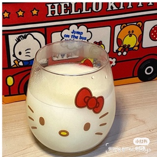 HelloKitty水杯果汁杯牛奶杯 冷飲隨手杯 學生早餐杯 玻璃杯 網美杯 水杯 網美冰霸杯 咖啡杯