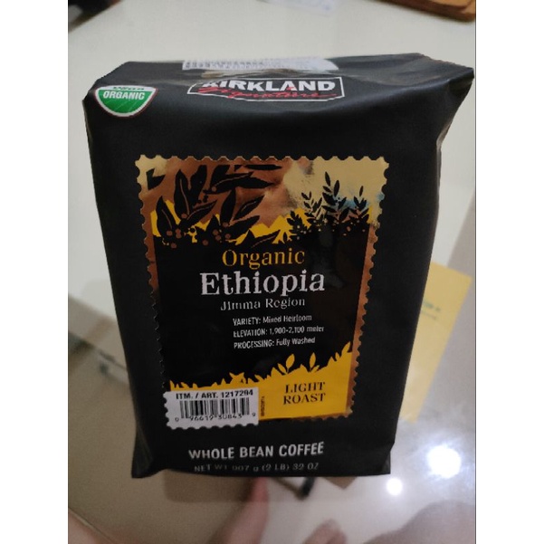 好市多（有現貨）科克蘭 有機衣索匹亞咖啡豆907公克 賞味期：2023.6.26（如圖二）