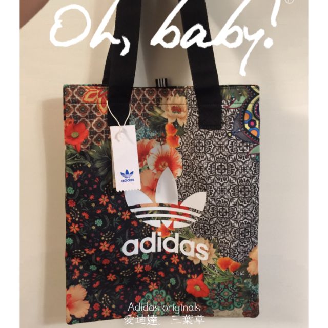 Adidas originals 愛迪達 三葉草 印花 手提包 肩背包 托特包