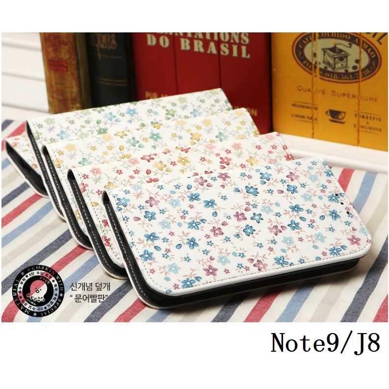 韓國小碎花彩繪皮套 三星 Note9 J8 A60 A40s A70 A20 手機殼手機套保護殼保護套軟殼