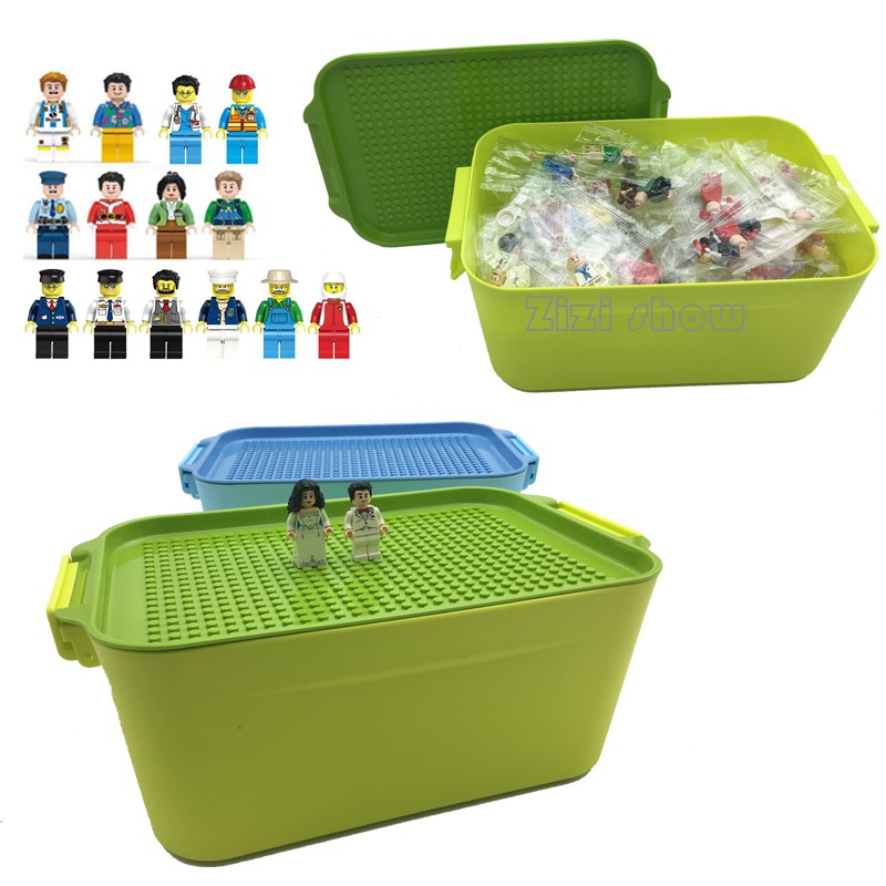 【zizishow】兼容樂高/lego人偶積木 玩具收納桶 積木底板桶蓋 60款不同小人公仔模型收藏 生日禮物