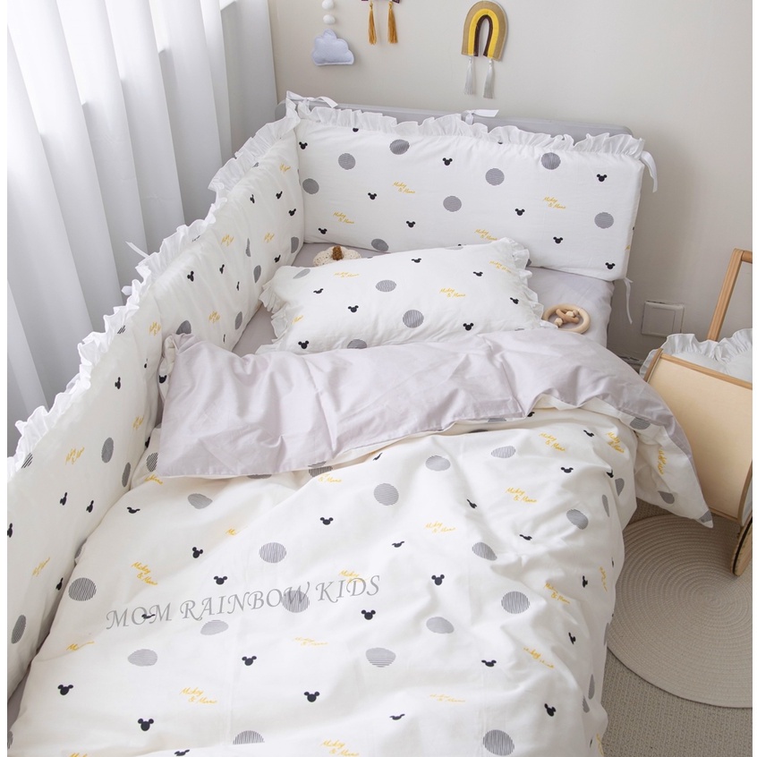 100%純棉MIT-北歐風格手工訂製 寶寶嬰兒床 花邊純棉拆洗床圍 親子床品