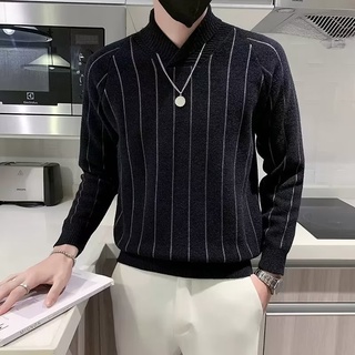 男士中高領毛衣 M-3XL 秋冬季緊身款 潮流長袖針織打底衫 高階感百搭素色毛線衣