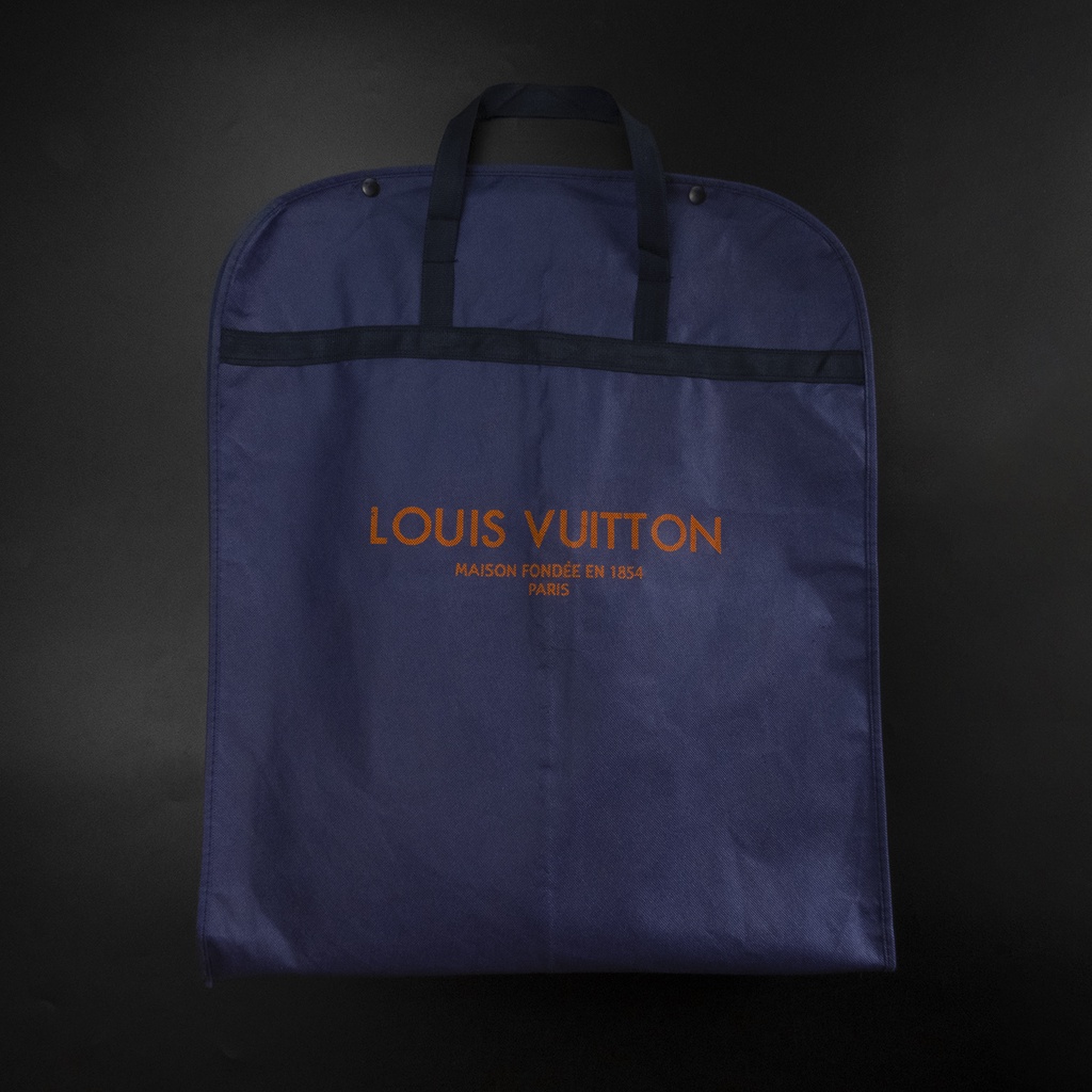 法國精品Louis Vuitton LV深藍色手提防塵袋 風衣 大衣用