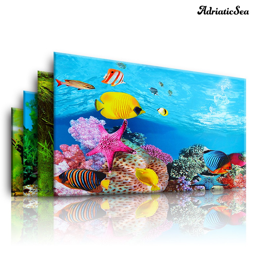 涵涵居家新款現貨免運 魚缸背景紙畫高清圖3d立體魚缸壁紙背景畫雙面水族箱裝飾魚缸貼紙 蝦皮購物