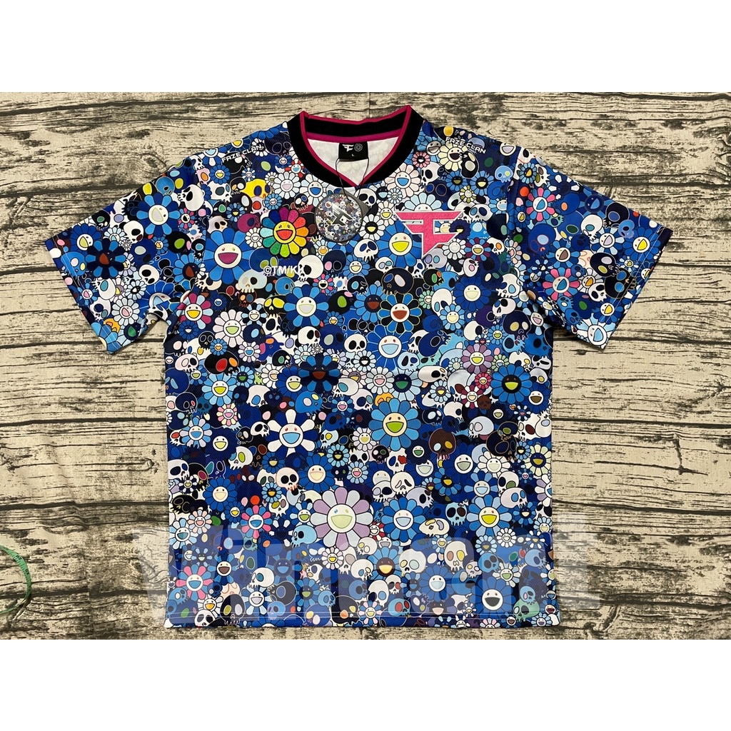 全新 預購 FaZe Clan x Takashi Murakami Jersey 村上隆 小花球衣 藍色