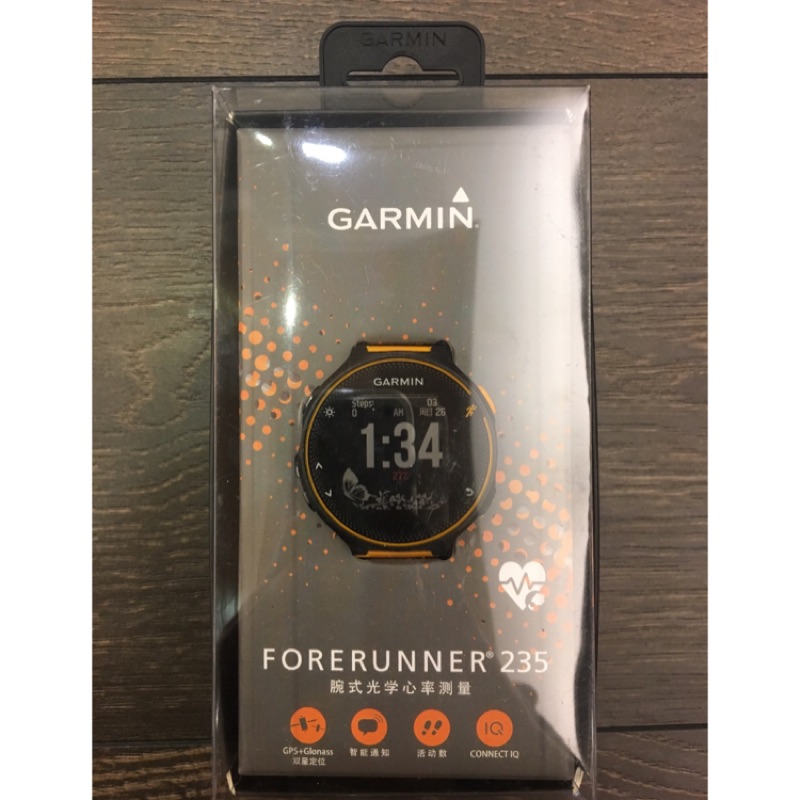 Garmin FORERUNNER 235 腕式光學心率測量 橘色 附雙錶帶 工具組 保固期內 正貨 九成新