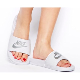 【鞋印良品】NIKE Benassi Swoosh JDI 男女款 343881102 全白 銀勾 鑽石 壓紋 運動拖鞋