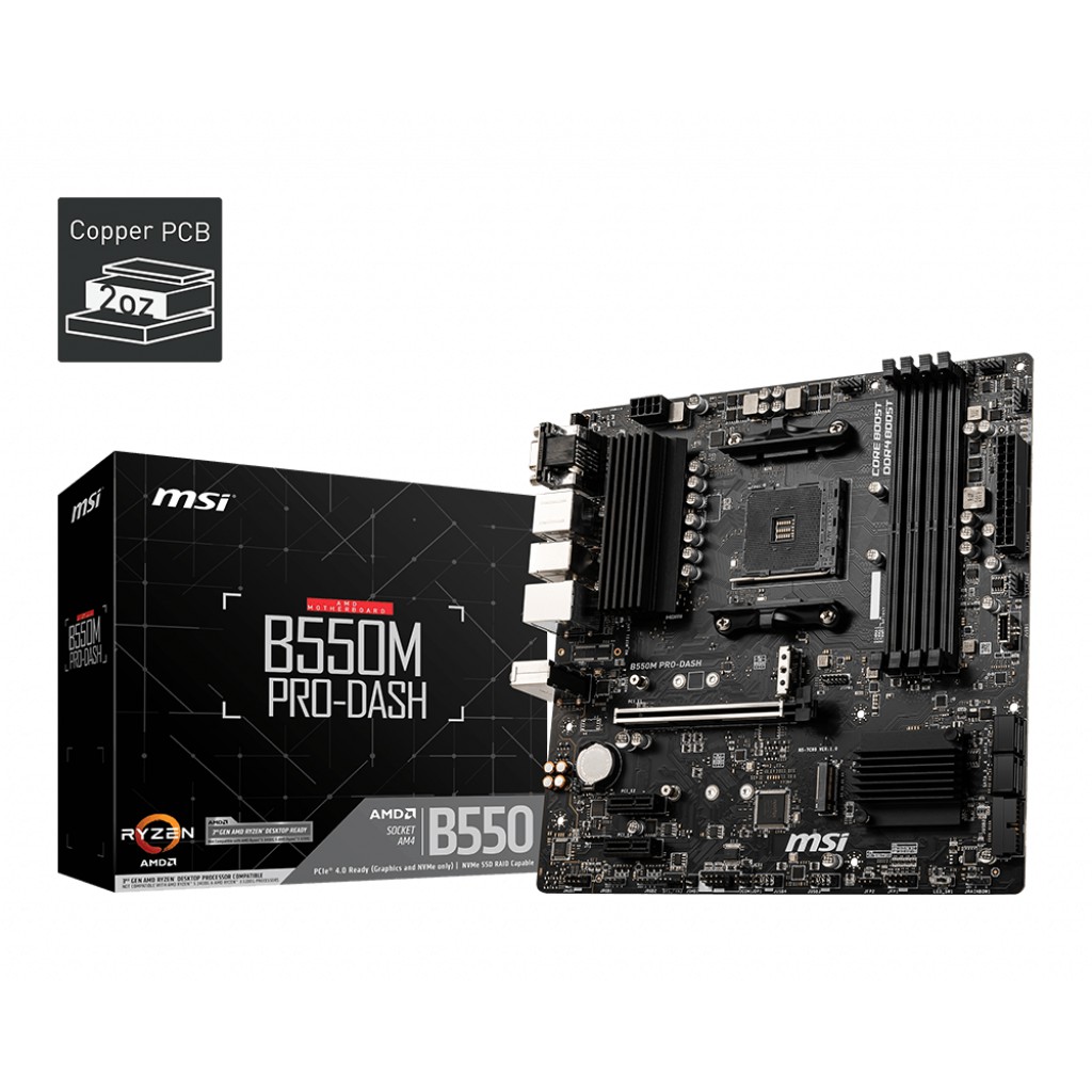 微星 B550M PRO-DASH(MATX/DDR4*4/1A1P1H/四年保) 現貨 廠商直送