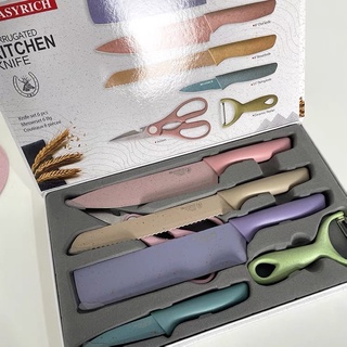 WOW！強烈推薦！彩色不鏽鋼 個性刀柄套裝家用廚房不粘刀具
