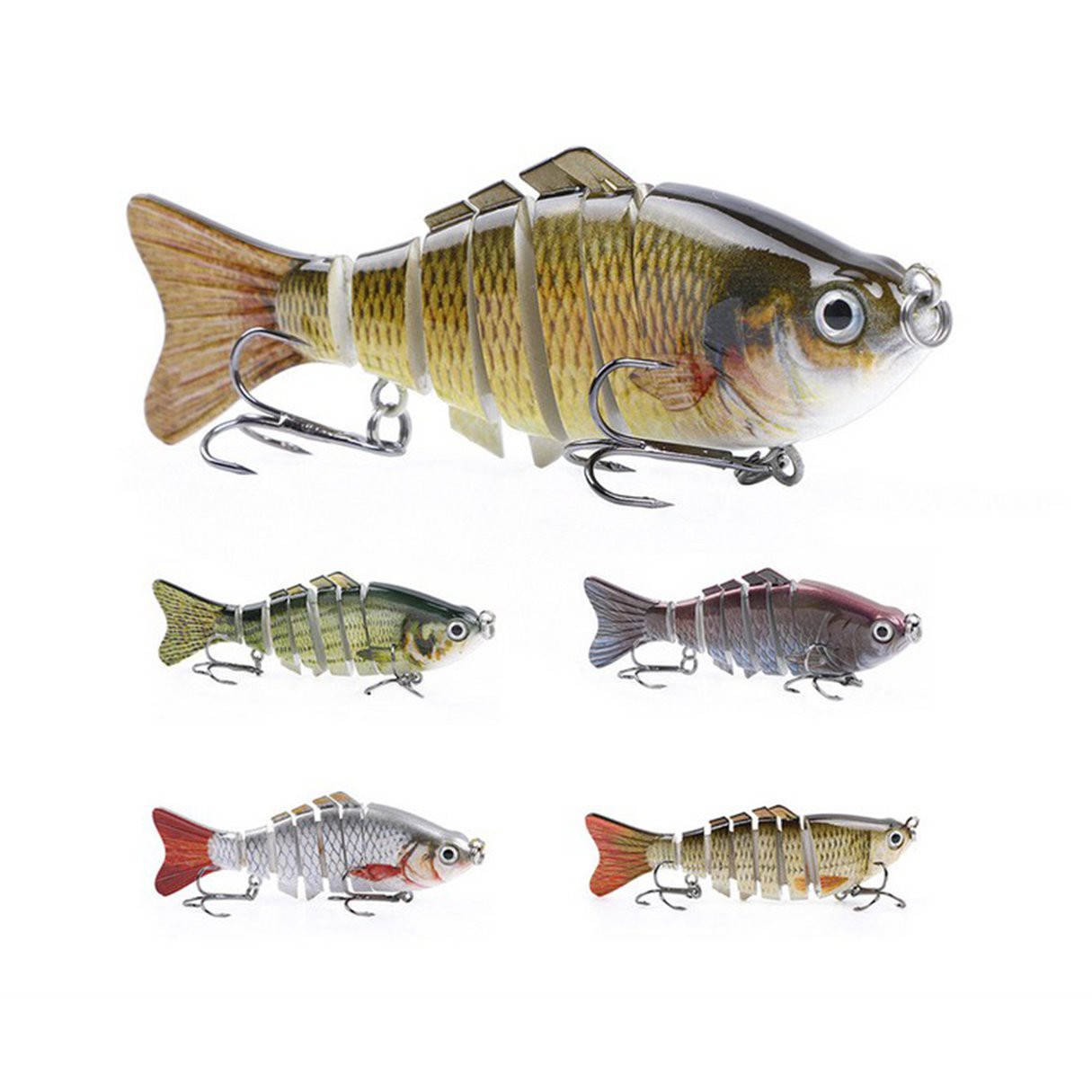 我的多部分模擬栩栩如生的魚餌魚曲柄餌擺動器釣具 蝦皮購物