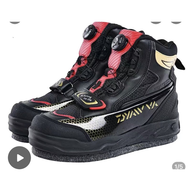 Daiwa 磯釣鞋旋鈕式短筒靴红色防滑鞋 因為買錯尺寸 代售 39碼 蝦皮購物
