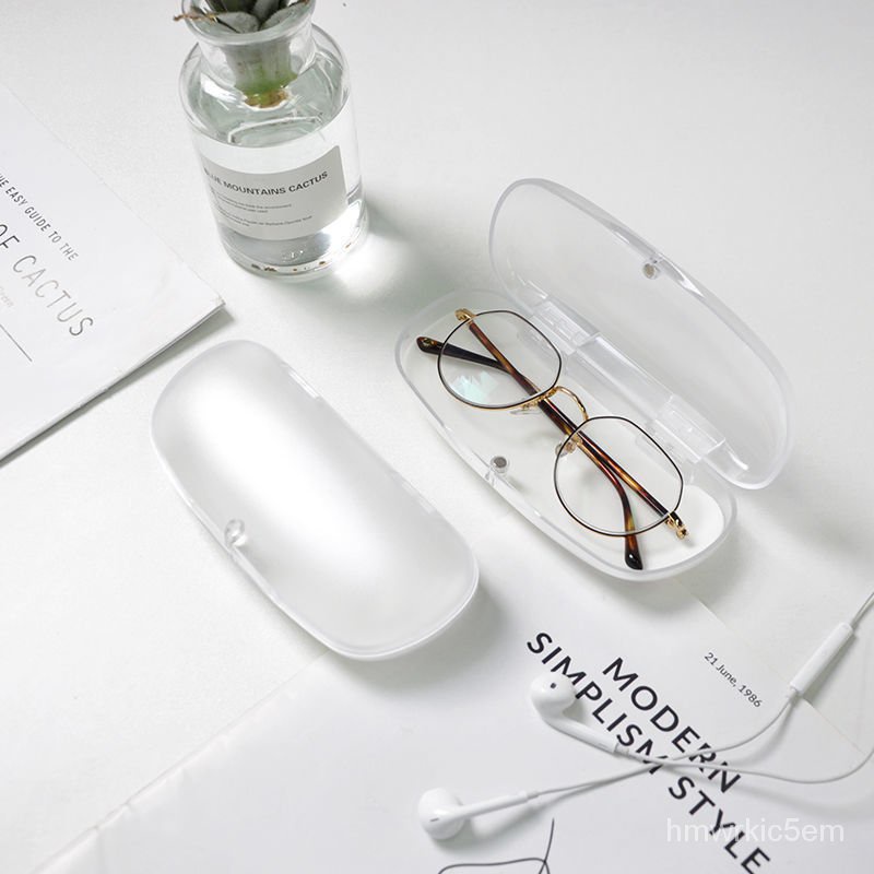 推薦 🔅開學必備ins高顏值簡約眼鏡盒網紅女學生簡約透明磨砂眼鏡收納盒