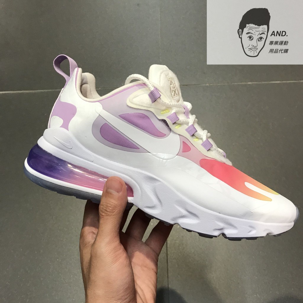 【AND.】NIKE AIR MAX 270 REACT 白紫 漸層 休閒 氣墊 運動 慢跑 女鞋 CU2995-911