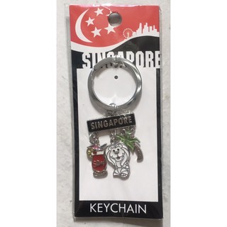 新加坡帶回全新未拆正版獅頭魚身 棕櫚樹 司令雞尾酒 鑰匙圈 Singapore Merlion Sling 紀念品 正品