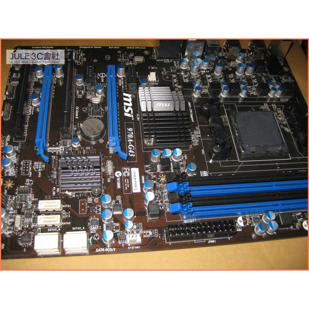 JULE 3C會社-微星MSI 970A-G43 AMD 970晶片/DDR3/全固態/支援FX/ATX/AM3 主機板