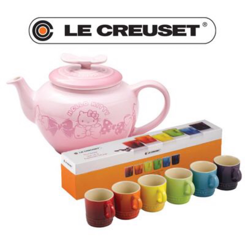 法國 LE CREUSET  義式彩虹濃縮咖啡杯 100mlX6入  全新免運費