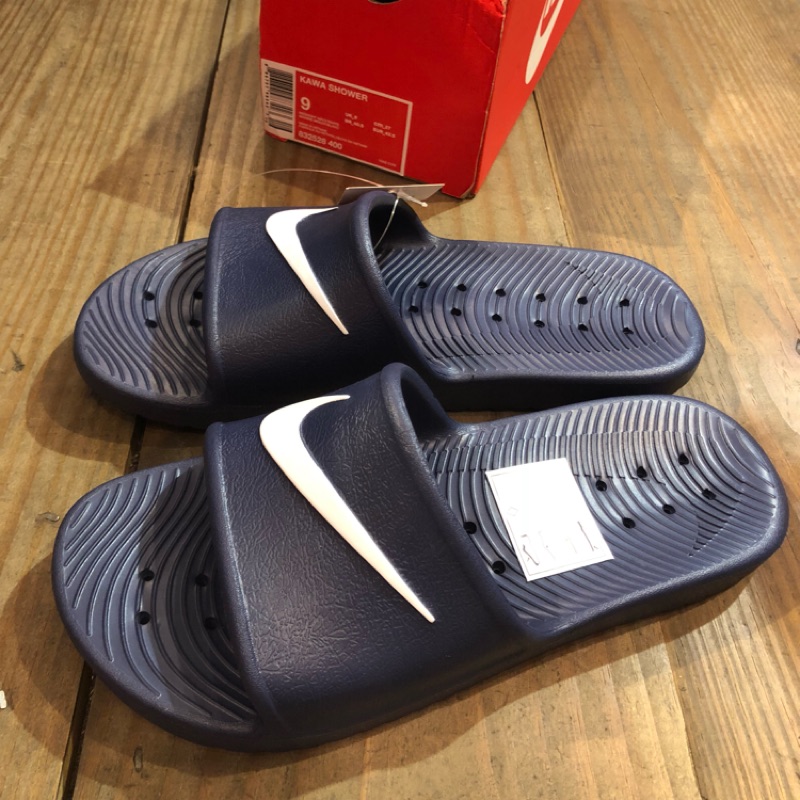 BLS • Nike Kawa shower 防水拖鞋 深藍 單勾 832528-400