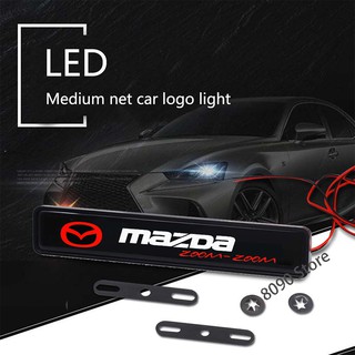 適用於馬自達Mazda CX-7 CX-9 Axela MX3 汽車LED中網燈發光車標燈前柵欄中網標燈汽車裝飾氛圍燈
