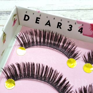《Dear34》A棉線梗濃密眼尾加長純手工編織假睫毛自然裸妝 一盒五對價Bulu mata palsu