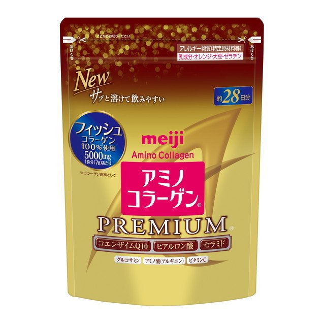 [現貨] 明治 meiji 膠原蛋白粉奢華版 璀璨金 28日份 袋裝 196g 黃金頂級版 加強版