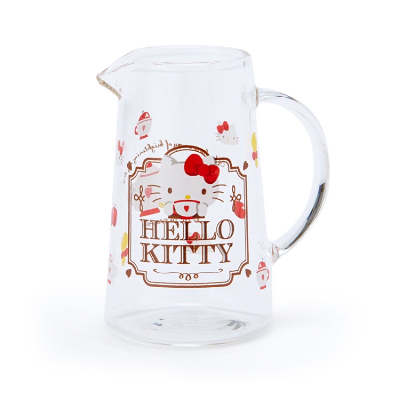【PINK】 Hello Kitty 下午茶時間系列 透明耐熱玻璃牛奶壺