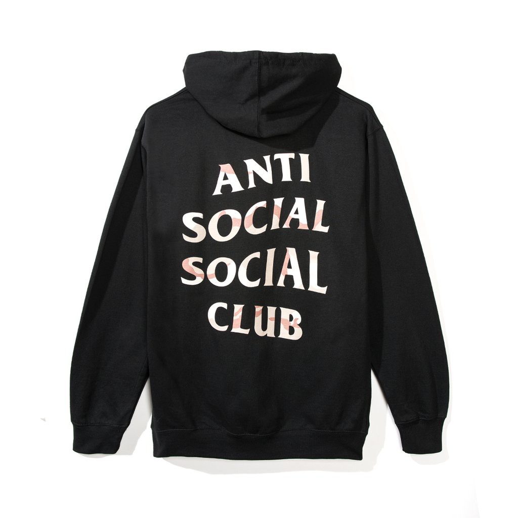 特價 Anti Social Social Club Storm Black Hoodie ASSC 黑色迷彩帽T