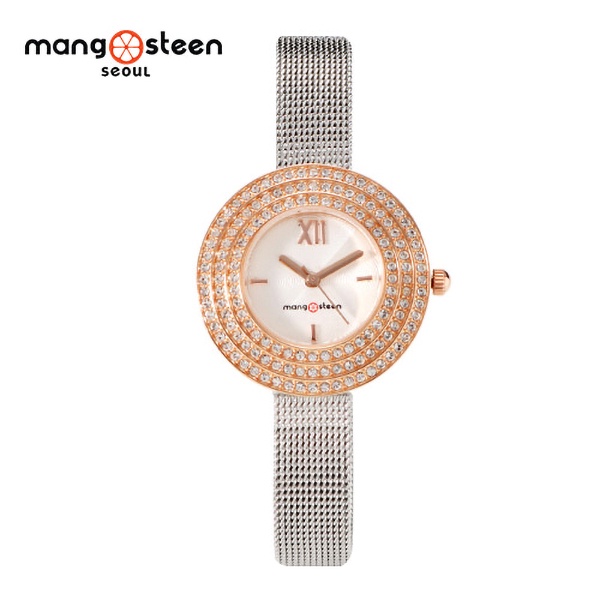 【Mango steen】Mirinae韓國星光粼粼時尚米蘭腕錶-撞色款/MS509C/台灣總代理公司貨享兩年保固