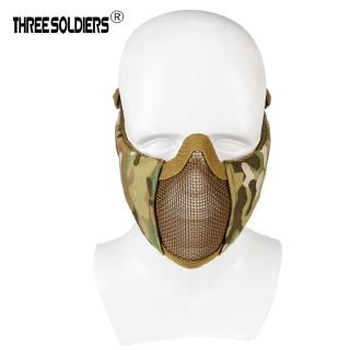 力博狼戶外 戰術裝備戶外cs真人野戰戰術裝備面具 護臉護耳一體鋼絲透氣面罩