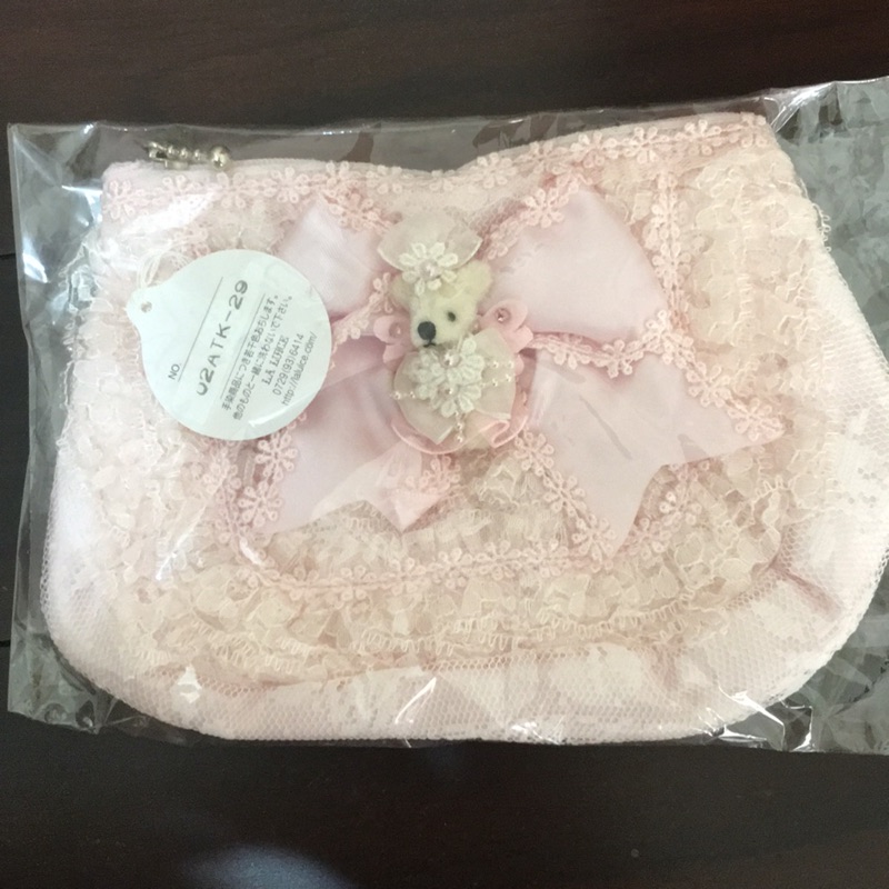 日本製 蕾絲 熊熊化妝包