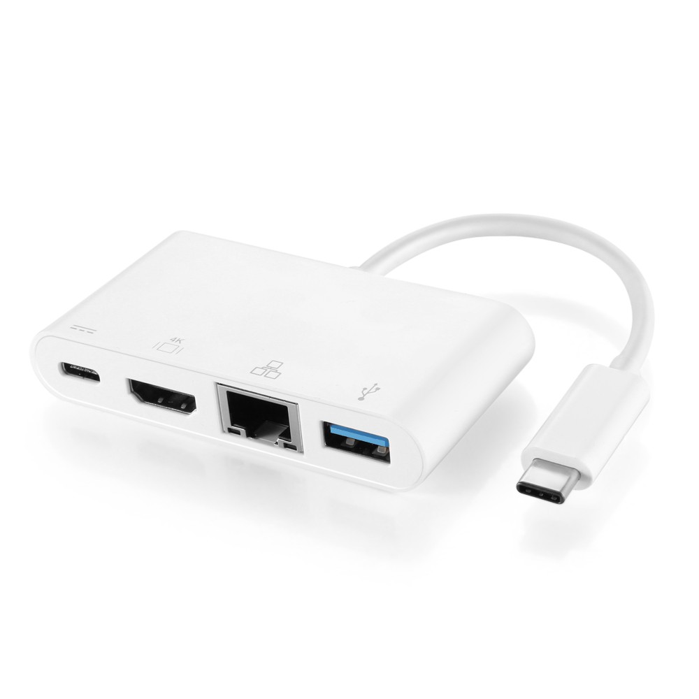 Apple Macbook 轉接 擴充 USB 3.0 Type C HDMI 1080P 4K Hub+網路RJ45