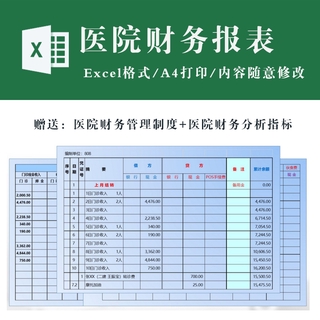 醫院財務報表表格excel 財務制度 財務分析參考指標電子檔