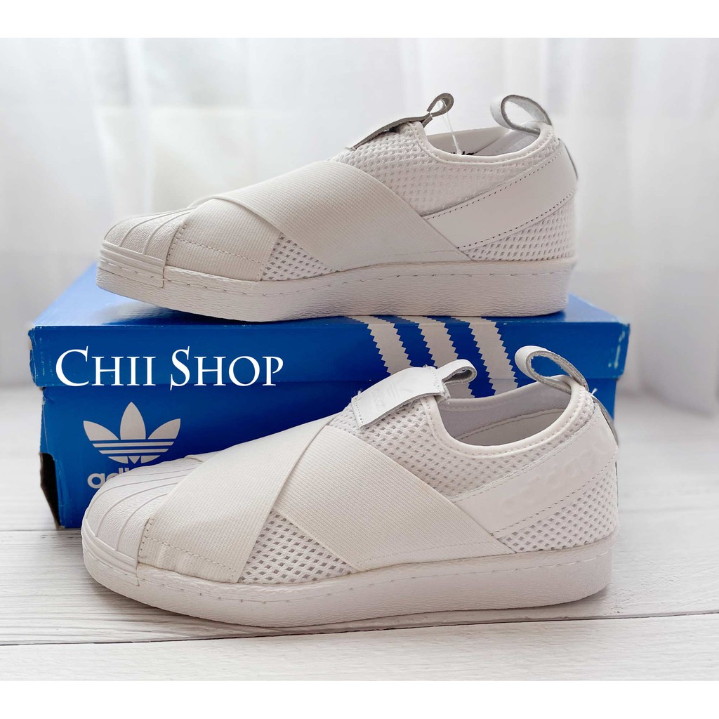 【CHII】韓國代購 adidas Superstar Slip On W 洞洞 透氣 白色 繃帶鞋 BY2885