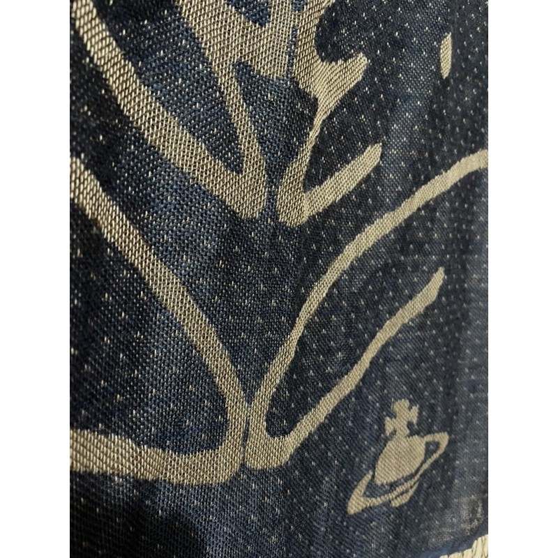 ［二手］Vivienne Westwood藍灰圍巾
