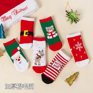 聖誕節精梳棉毛圈加厚寶寶襪/童襪 保暖襪 不挑款