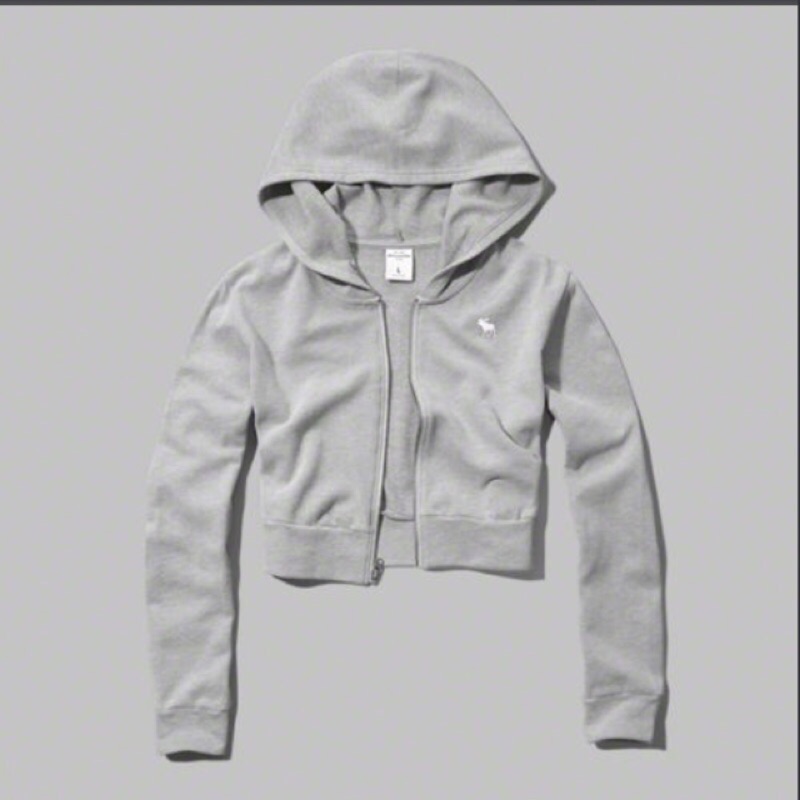 【abercrombie kids】Abercrombie&amp;Fitch灰色連帽薄外套(Hollister)