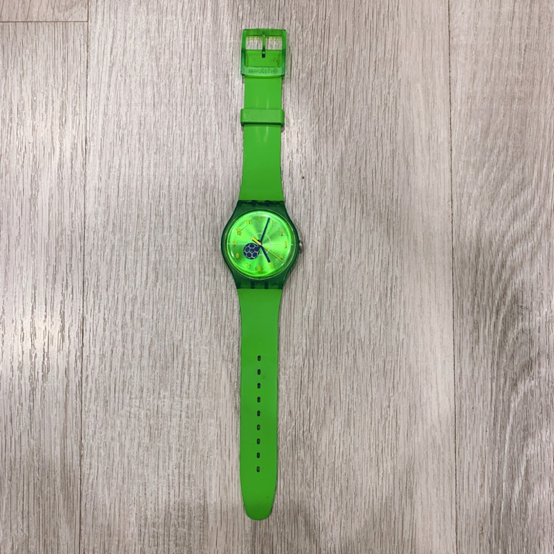 Swatch手錶巴西世足entusiasmo 極度狂熱 Suoz175 綠色手錶 蝦皮購物
