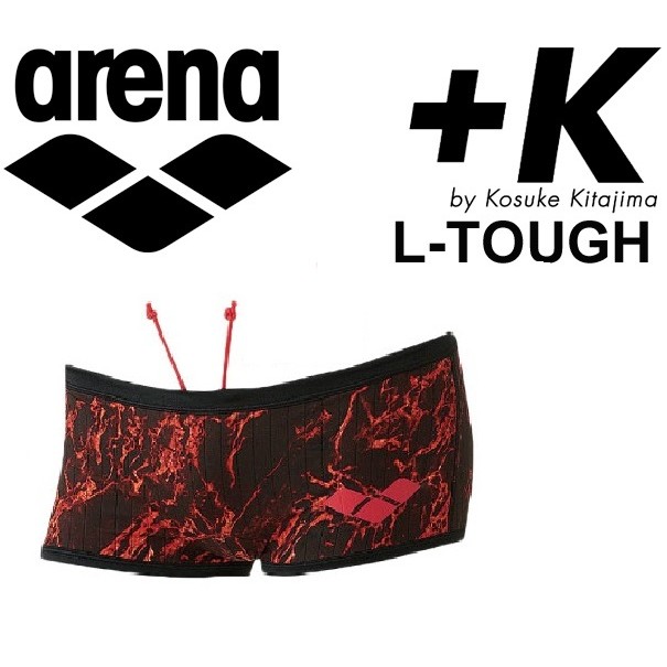 ~有氧小舖~日本arena訓練款四角平口泳褲K58 RED 抗磨材質 彩紅標TOUGHSUIT 日本材質