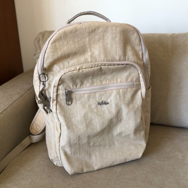 kipling 15吋筆電包 淺米色