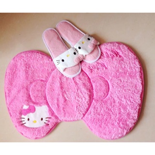 日式Hello Kitty 立體蝴蝶結地毯 地墊 可愛腳墊