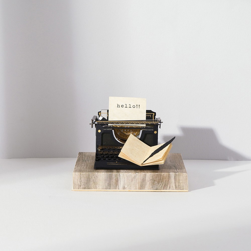 復古風DIY材料包-打字機 9259308 （紙風景／手作／DIY／紙模型／紙雕）《豐年季小舖》
