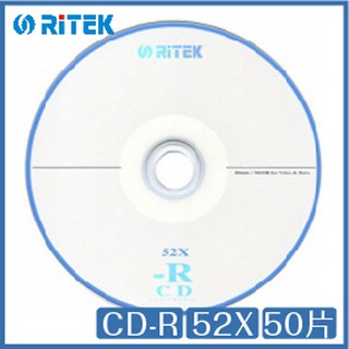 錸德 Ritek CD-R 52X 50片 CD 光碟