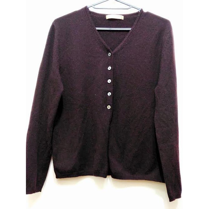 近新 Free 100 Cashmere 專櫃輝盟金標king 喀什米爾羊絨深咖啡色毛衣外套 E18 蝦皮購物