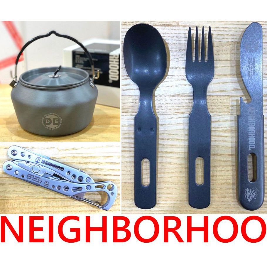 BLACK全新NEIGHBORHOOD露營OUTDOOR戶外用SRL刀叉湯匙NBHD組(賣場另有PO水壺/暖爐/延長線)