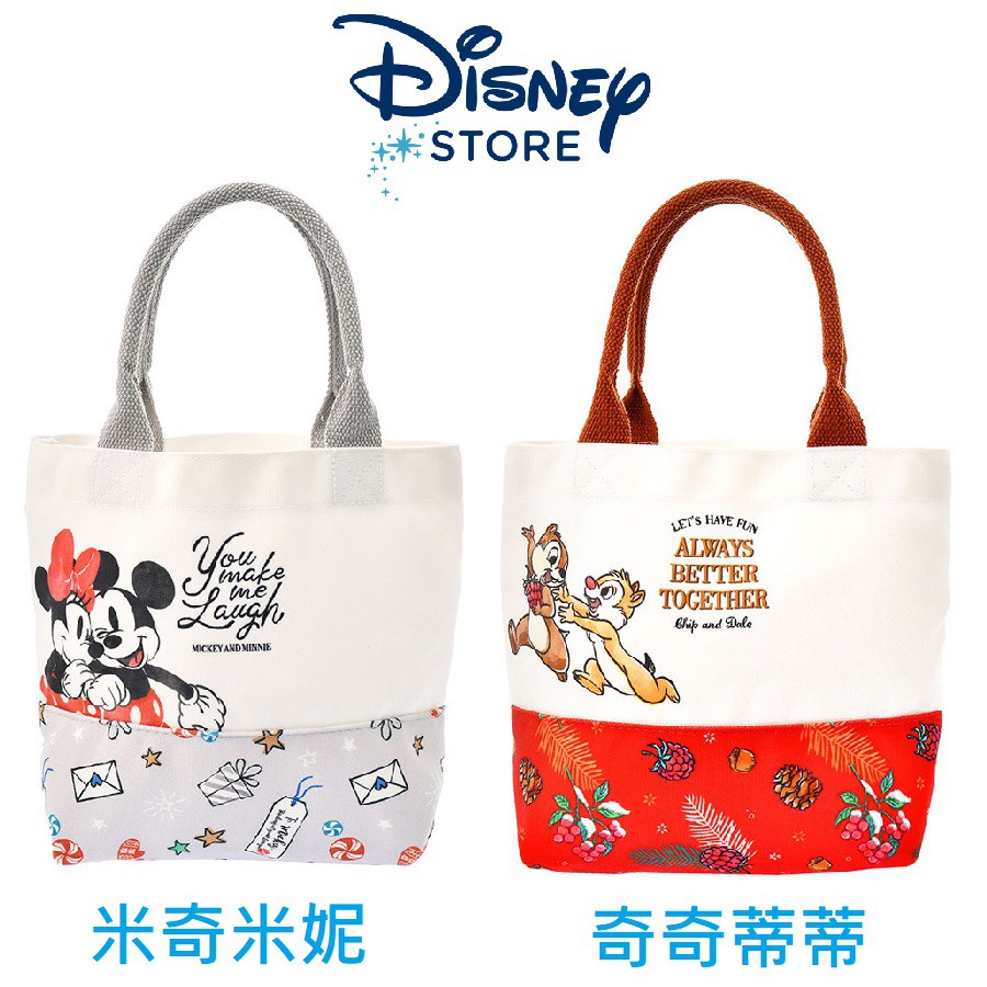 【彩購屋】現貨 Disney 日本迪士尼商店 米奇 米妮 奇奇蒂蒂 帆布手提袋 購物袋 外出袋 便當袋 餐袋 提袋