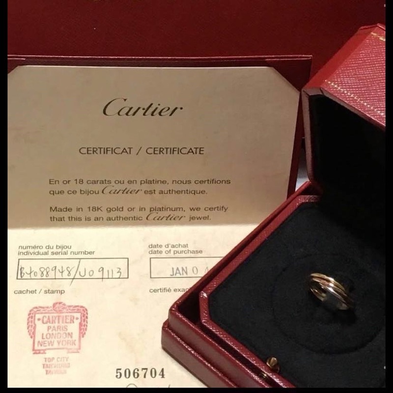 Cartier 卡地亞 經典超小型款 18K 三環戒 盒單齊全 48號 / 情人節 生日禮物