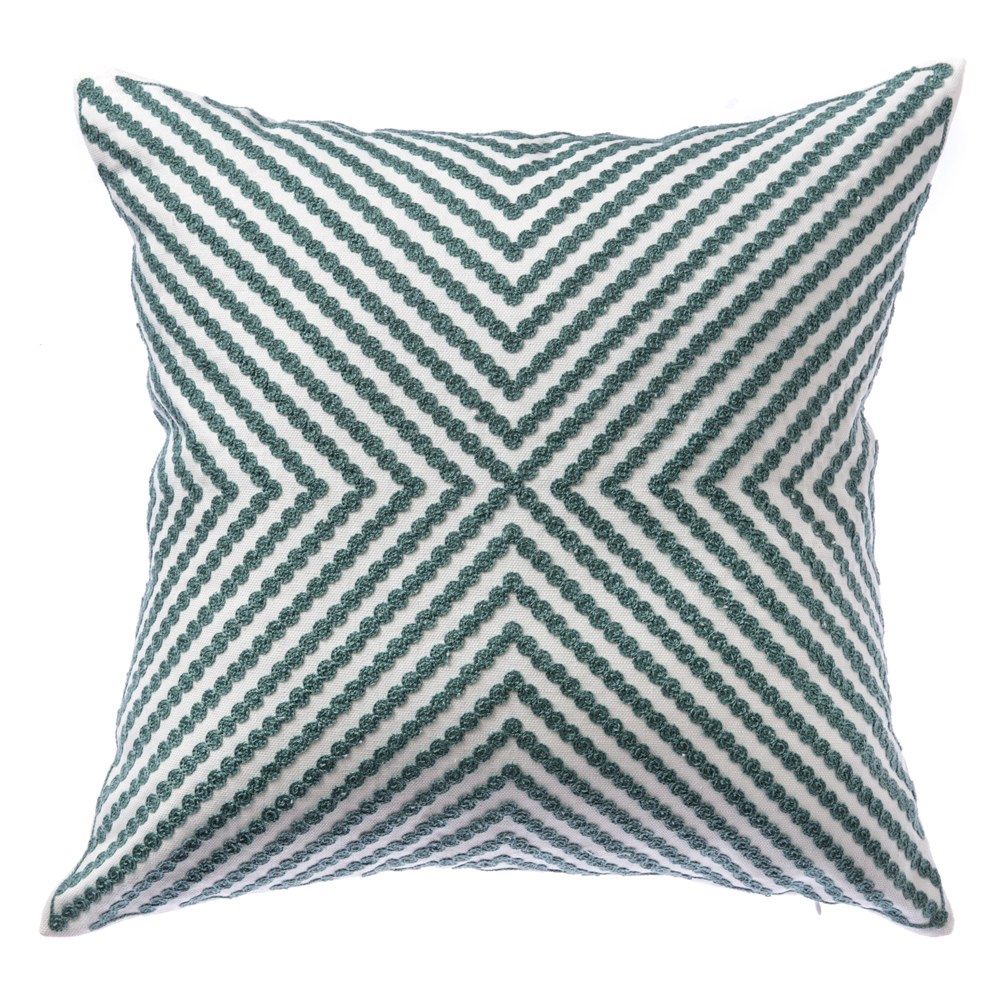 編織線紋抱枕套45X45-綠白